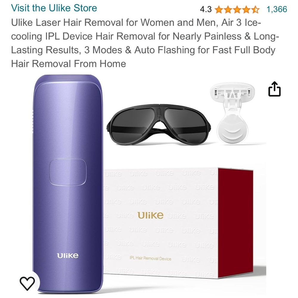 Ulike Laser Hair Removal Device for Women and Men